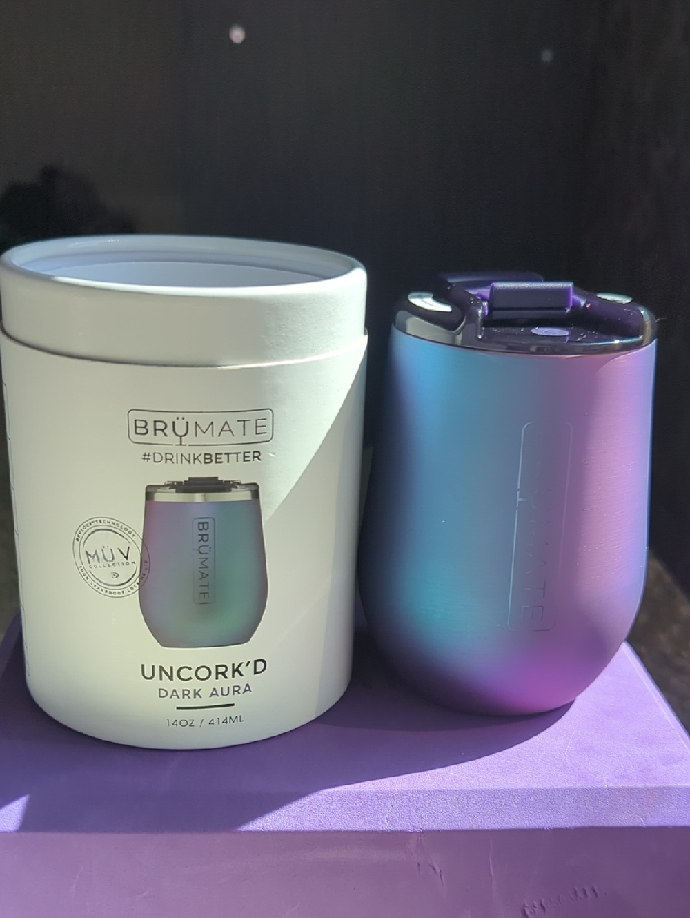 BrüMate Uncork'd Dark Aura 14oz Insulated Wine Tumbler